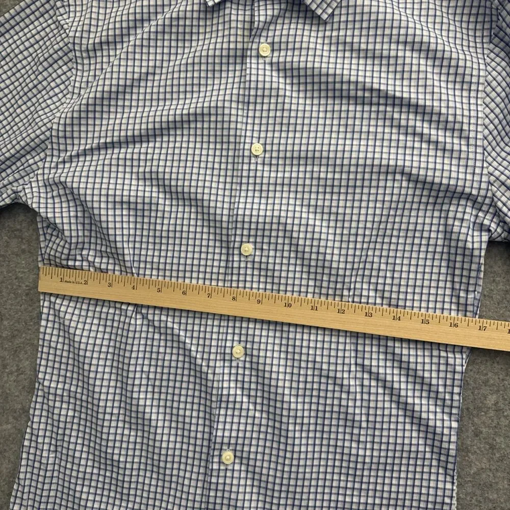 Banana Republic Long Sleeve Plaid Button Down Shirt Slim Fit Men's M Blue White